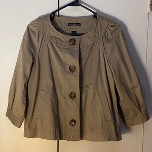 GAP Women's Tan Trench Coat 3/4 Sleeve